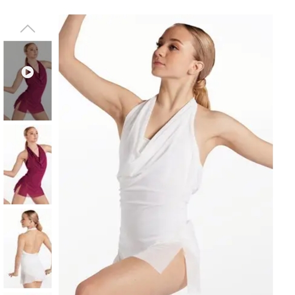 Mesh Cowl Neck Halter DressCL White